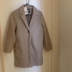 Zara Women's Beige Blazer Coat